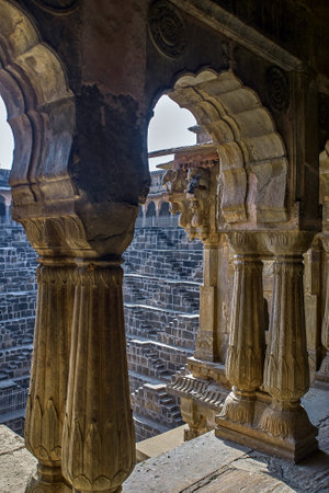 25 Nov 2007 architecture detail  abhaneri in rajasthan state in india asiaのeditorial素材