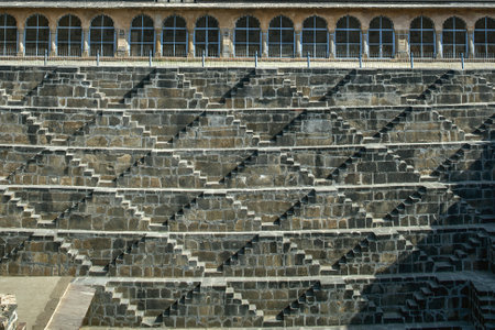 25 Nov 2007 architecture detail  abhaneri in rajasthan state in india asiaのeditorial素材