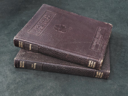 08 08 2021 Vintage Style leather texture Book Jacket of Book on Modern Business Style Studio shot Lokgram Kalyan Maharashtra India.のeditorial素材