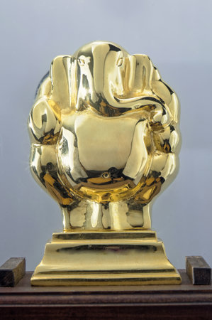 09 18 2011 Vintage Golden Ganesh Studio shot Lokgram Kalyan Maharashtra Indiのeditorial素材