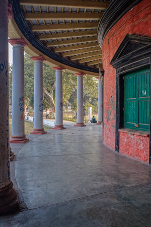 12 18 2014 Language Wing Connected With Western Corridor Patna University Complex Patna Bihar Indiaのeditorial素材