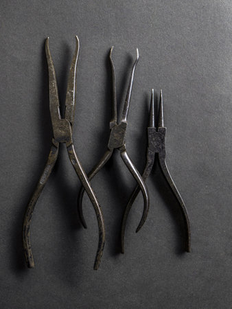 31 Aug 2019 Collection of Vintage Pliers studio shot Kalyan maharashtra Indiaのeditorial素材