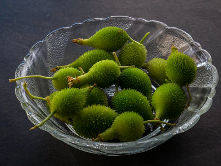 22 Jul 2019 Momordica dioica or kakoda tropical vegetable Kalyan near mumbai Maharashtra Indiaのeditorial素材