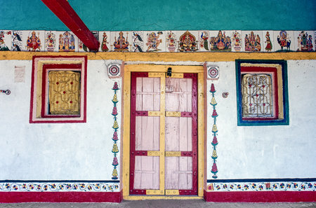 06 02 2008 Loked Door of Shiyalbet village Jafrabad Taluka is surrounded by Arabian sea near Pipavav Port Gujarat India.のeditorial素材