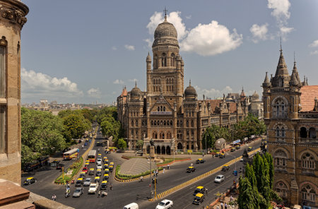 06 02 2008 Brihanmumbai Municipal Corporation (BMC) building Mumbai Maharashtra Indiaのeditorial素材