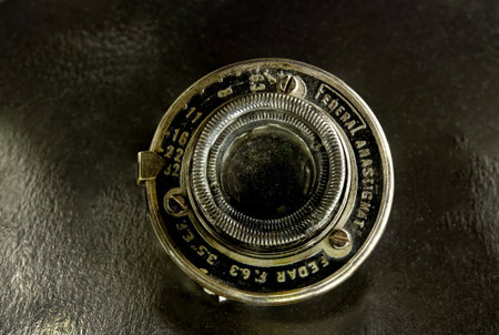 10 26 2014 Vintage Federal anastigmat Fedar f 6.3 Analog film camera Lens Lokgram Kalyan Maharashtra India.のeditorial素材