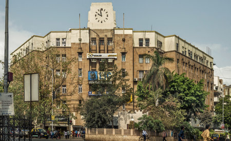 03 26 2018 Art Deco Building of Industrial Assurance Building Churchgate Mumbai Maharashtra Indiaのeditorial素材
