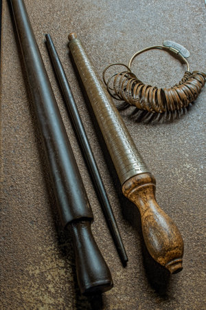 12 09 2007 Old Tools, Goldsmith's Handmaid Tools studio shot Lokgram Kalyan Maharashtra India.のeditorial素材