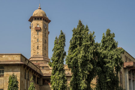 01 12 2017 Vintage clock tower university, ahmedabad, Gujarat, India, Asia