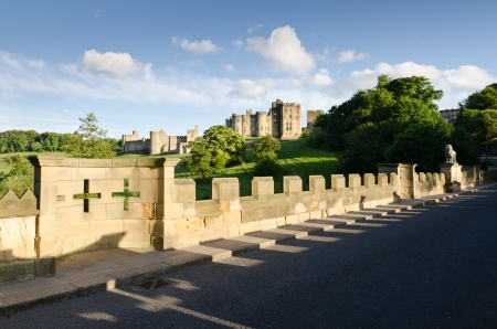 Lion Bridge at Alnwick Castle which is an historic 700 year old medieval castleのeditorial素材