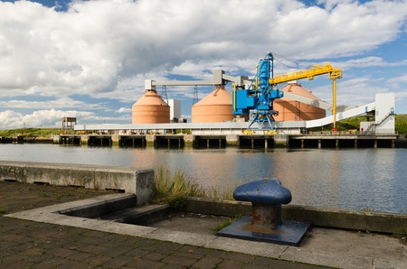 Silos at the river Blyth quayside in Northumberlandの写真素材
