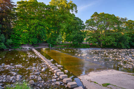 Stepping Stones across River Wear at Stanhope, a small market town in County Durham situated on the...