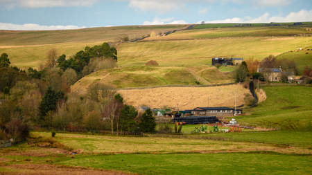 Medieval Motte and Bailey site at Elsdon, on the Northumberland 250, a scenic road trip though Northumberland with many places of interest along the routeの写真素材