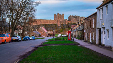 Bamburgh Village front street, as part of the coastal section on the Northumberland 250, a scenic...