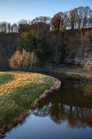 Twizel Castle above the River Till, part of the borderlands section on the Northumberland 250, a...