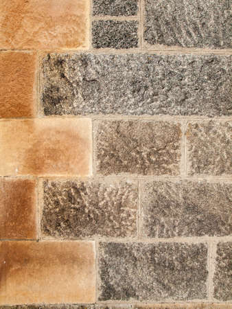 detail of olf red and grey stone wallの写真素材