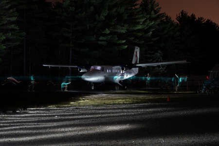 Plane at Nightのeditorial素材