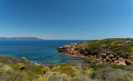 The magical colors of the water in isola del giglioの写真素材