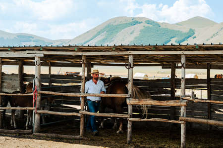 Campo Imperatore is a wonderful place in Gran Sasso Area in the italian appennini mountainsの写真素材
