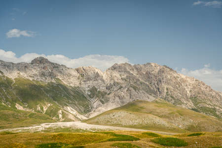 Campo Imperatore is a wonderful place in Gran Sasso Area in the italian appennini mountainsの写真素材