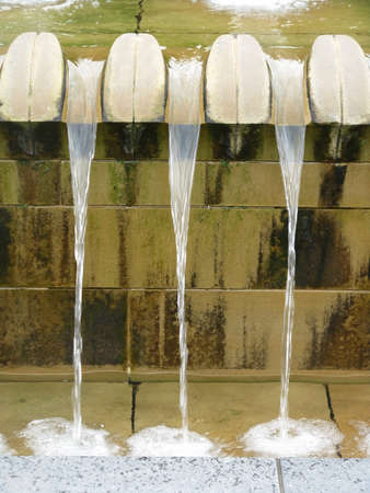 Water feature at Sheffield Train Stationの写真素材