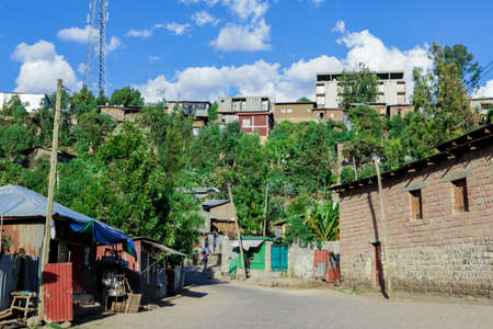 Daily life of poor people in African small town, Lalibela, Ethiopia