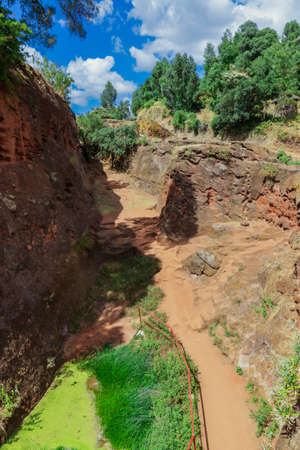 Lalibela, Ethiopia - August 20, 2020: Outside view to the Ancient African Churchesの写真素材