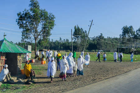 Gondar, Ethiopia - December 01, 2020: Daily Life of African town in the Northern part of Ethiopiaのeditorial素材