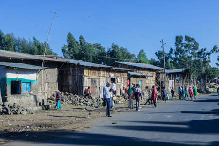 Gondar, Ethiopia - December 01, 2020: Daily Life of African town in the Northern part of Ethiopiaのeditorial素材