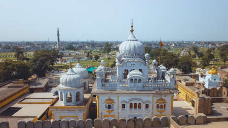 Aerial Panoramic View to the Lahore Fort, citadel in the city of Lahore, Pakistanの写真素材