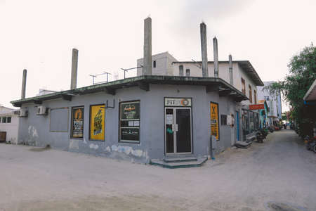 Maafushi, Maldives - June 25, 2021: Daily life of Local Maldivian People on the Maafushi Streetsのeditorial素材