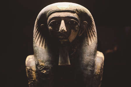 Saqqara, Egypt - November 02, 2021: Ancient Egyptian exhibits in the Imhotep Museum, located near the Saqqara necropolis complex in Lower Egyptのeditorial素材