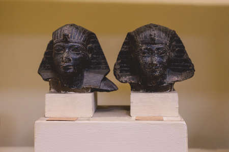 Cairo, Egypt - November 02, 2021: Small Stone Ancient Egyptian figurines and statues in the Cairo Egyptian Museum, the oldest archaeological museum in the Middle Eastのeditorial素材