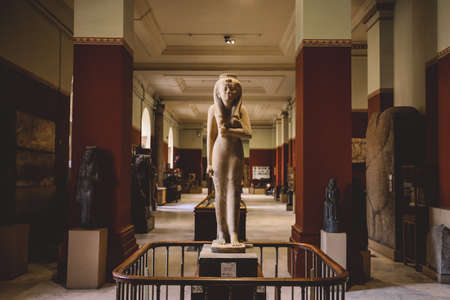 Cairo, Egypt - November 02, 2021: Inside View to the Exhibits and Interior of the Cairo Egyptian Museum, the oldest archaeological museum in the Middle Eastのeditorial素材
