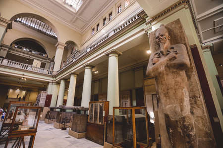 Cairo, Egypt - November 02, 2021: Inside View to the Exhibits and Interior of the Cairo Egyptian Museum, the oldest archaeological museum in the Middle Eastのeditorial素材