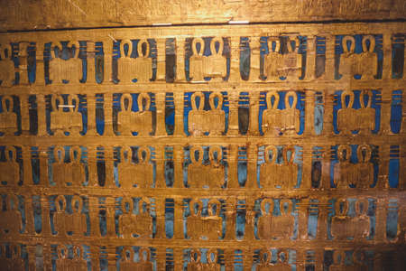 Cairo, Egypt - November 02, 2021: Interesting Ancient Paintings and Engravings with Hieroglyphics...