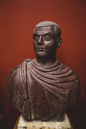 Cairo, Egypt - November 02, 2021:  Close up view to the Ancient Stone Statues in the Cairo Egyptian Museum, the oldest archaeological museum in the Middleのeditorial素材