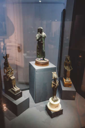 Alexandria, Egypt - November 03, 2021: Ancient Exhibits in the Alexandria National Museum - Marble and Stone Statues, Books, Medieval Decoration and Roman Tablewareのeditorial素材
