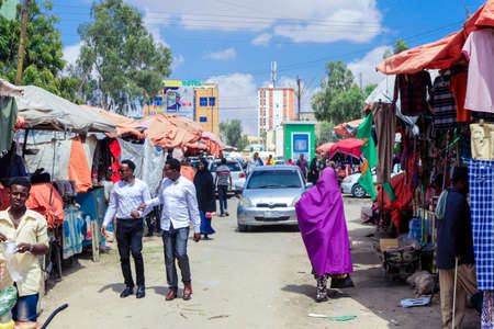 Hargeisa, Somaliland - November 10, 2019: Local Food Market with the Different Goods and Somaliland Peopleのeditorial素材