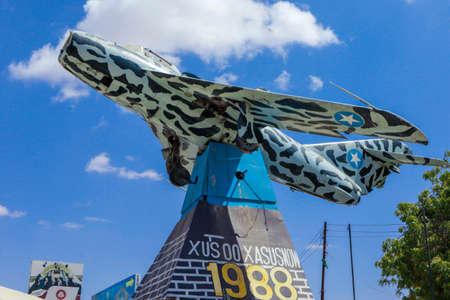 Hargeysa, Somaliland - November 10, 2019: Old Soviet MIG airplane in the center of Hargeisaのeditorial素材