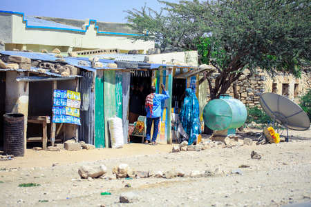 Hargeisa, Somaliland - November 10, 2019: City scape View of the Poor Area of the Capital  Streetsのeditorial素材