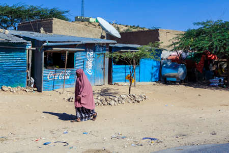 Hargeisa, Somaliland - November 10, 2019: City scape View of the Poor Area of the Capital  Streetsのeditorial素材