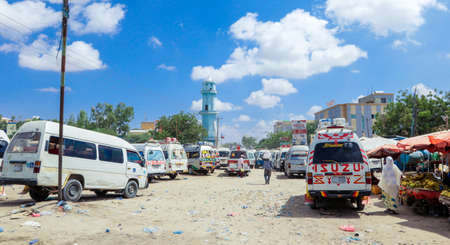 Hargeisa, Somaliland - November 10, 2019: Daily Life of the Hargeisa streets with the Cars and Local Peopleのeditorial素材