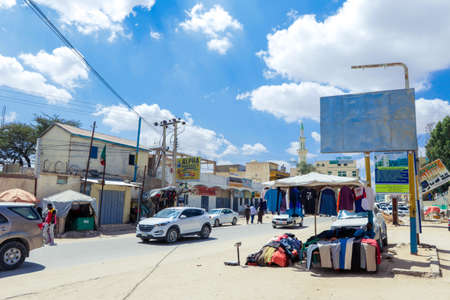 Hargeisa, Somaliland - November 10, 2019: Daily Life of the Hargeisa streets with the Cars and Local Peopleのeditorial素材