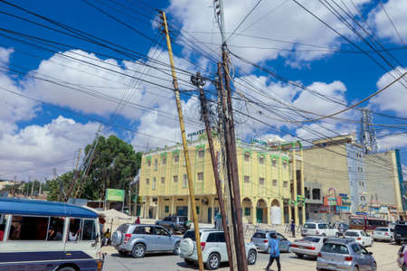 Hargeisa, Somaliland - November 10, 2019: Daily Life of the Hargeisa streets with the Cars and Local Peopleのeditorial素材