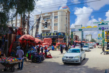 Hargeisa, Somaliland - November 10, 2019: Daily Life of the Hargeisa streets with the Cars and Local Peopleのeditorial素材