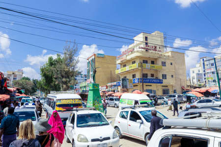 Hargeisa, Somaliland - November 10, 2019: Daily Life of the Hargeisa streets with the Cars and Local Peopleのeditorial素材
