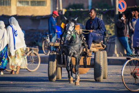 Asmara, Eritrea - November 01, 2019: Local People near the Medebar Market in the Asmara City Centerのeditorial素材