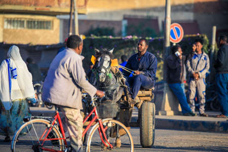 Asmara, Eritrea - November 01, 2019: Local People near the Medebar Market in the Asmara City Centerのeditorial素材