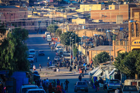 Asmara, Eritrea - November 01, 2019: Local People near the Medebar Market in the Asmara City Centerのeditorial素材